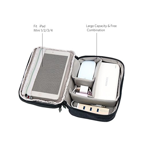 image for ATailorBird Electronics Organizer, Shockproof Cable Organizer Travel O