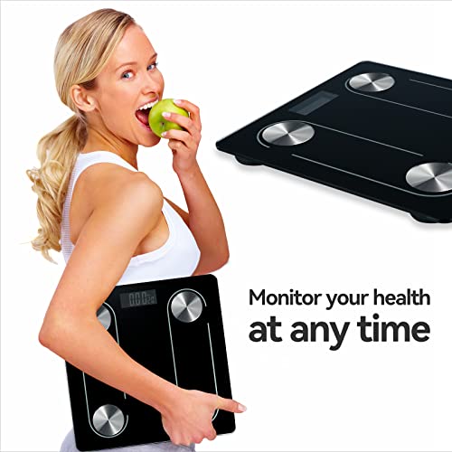 Scales for Body Weight and Fat-Digital Body Scale Smart, Precise Measurement Bluetooth Body Fat Scale, App Sync Body Fat Measurement Device, Rechargeable Bathroom Scales