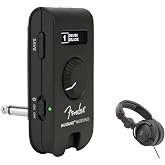 Fender Mustang Micro Plus Headphone Amplifier Bundle with Polsen HPC-A30 Closed-Back Studio Monitor Headphones
