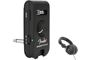 Fender Mustang Micro Plus Headphone Amplifier Bundle with Polsen HPC-A30 Closed-Back Studio Monitor Headphones