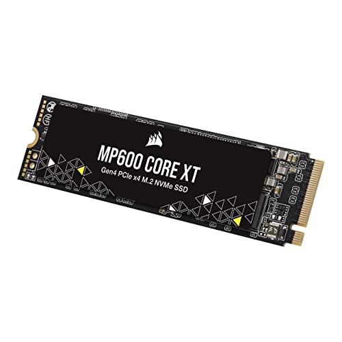 Corsair MP600 Core XT 4TB PCIe Gen4 x4 NVMe M.2 SSD – NAND QLC de Alta Densidad – M.2 2280 – Compatible con DirectStorage - Up to 5,000MB/sec – Portátiles y Ordenadores de Sobremesa PCIe 4.0 – Negro