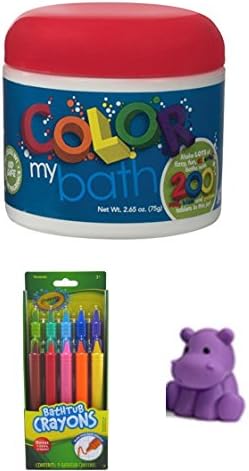 Color My Bath Color Changing Bath Tablets (200 Tablets) + 10 Crayola Bathtub Crayons + random Bath Squirter