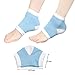 TIMESETL 2 Pairs Moisturizing Heel Socks Gel Lined Toeless Spa Socks to Heal and Treat Dry, Cracked Heels While You Sleep (Cotton, Brown and Blue)