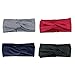DRESHOW Cross Headbands Vintage Elastic Head Wrap Stretchy Moisture Hairband Twisted Cute Hair Accessories (4 Pack Cross Cloth: Black, Burgundy, Grey, Navy)
