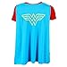 DC Comics Wonder Woman Glitter Juniors Red V-neck Cape Tee (Small)