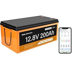 VESTWOODS Smart 12V 200Ah LiFePO4 Lithium