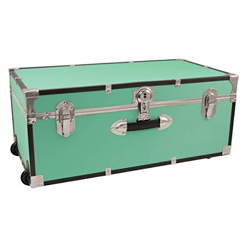 Seward Trunk 30inch Footlocker Trunk with Wheels Teal Pricepulse