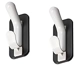 Officemate Magnet Plus Magnetic Double Coat Hook, Black/White, 2 Pack (92522)