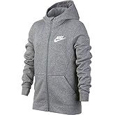 Nike Youth Boys Full Zip Fleece Hoodie Athletic Hoody (Small) Gray (Small)