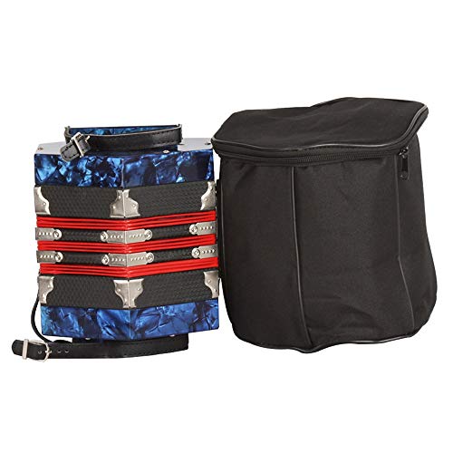 SODIAL Concertina Accordion 20-Button 40-Reed Anglo Style With Carrying Bag And Adjustable Hand Strap(Blue)