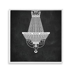 Framed Canvas Wall Art for Living Room, Bedroom Chandelier Silhouette XIV Canvas Prints for Home Decoration Ready to Hang - 16x16 inches
