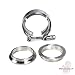 Squirrelly Universal 3.5" Inch Stainless Steel V-Band Turbo Downpipe Exhaust Clamp Flange Kit