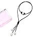 Pearlypearls 3 Freshwater Pearl Pendant Necklace on Black Leather Cord Jewelry for Women 18''