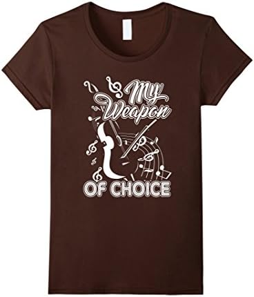 Womens Cello My Weapon Of Choice Funny Shirt XL Brown