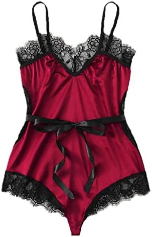 YKARITIANNA Sexy Women Eyelash Lace Stain Silk Bodysuit Jumpsuit Pajamas Lingerie Underwear 2019 Temptation