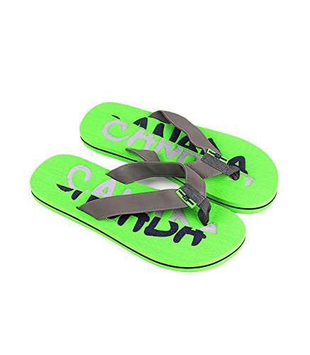 Robin Ruth - Lime & Gray Split Canada Press Men Flip Flop