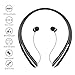Wireless Headphones, Cocopa V4.1 Bluetooth Headphones Hi-Fi Stereo Neckband Wireless Headset Retractable Earbuds with Mic IPX5 Sweatproof for Running Gym Workout Talk Time Up To 15 Hours (Black)