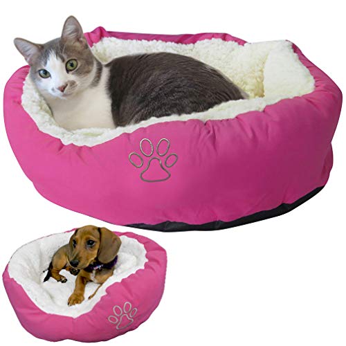 Evelots Pet Bed for Small Dogs/Cats, Removeable Machine Washable Sherpa