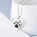 S925 Sterling Silver Puppy Dog Cat Pet Paw Print Love Heart Pendant Necklace 18 inches