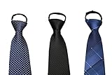Sorrica Mens Comfortable Zipper Various Patterned Necktie Tie Package Set 2PT (One size, set1)