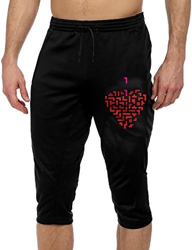 S ZHOU VITON Retro Heart Tetris Men Jogger Pants Trousers Jogger Cropped Trousers For Boys Capri Jogger Pants For Guys