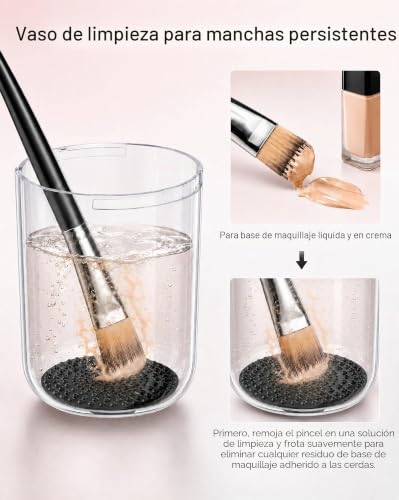 ALAFLY Limpiador y Secador Eléctrico 3 en 1 para Brochas de Maquillaje, Máquina Automática USB de Limpieza Profunda, Limpieza y Secado Rápido Portátil [Sin Quitar las Brochas]