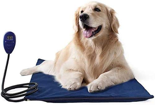 SagaSave Pet Heating Pad, Electric Heating Mat for Dogs and Cats Indoor Warming Mat, Chew Resistant Cord 40 x 30 cm, Blue,UK PL