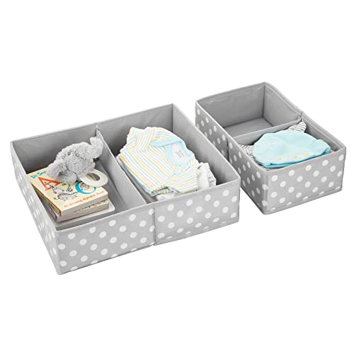 mDesign Fabric Drawer Storage Divider Organizer Bins for Nursery, Kids