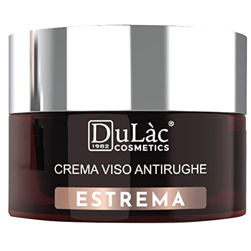 Anti Wrinkle Face Cream for Mature Skin Dulàc Cosmetics ESTREMA rich in Hyaluronic Acid, Anti Aging Peptides, Vitamins C + E, Silk Proteins, Made in Italy