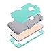 Asstar 3 in 1 Hard PC+ Soft TPU Impact Protection Heavy Duty Shockproof Full-Body Protective Case for Apple iPhone SE / iPhone 5 5S - Mint grey