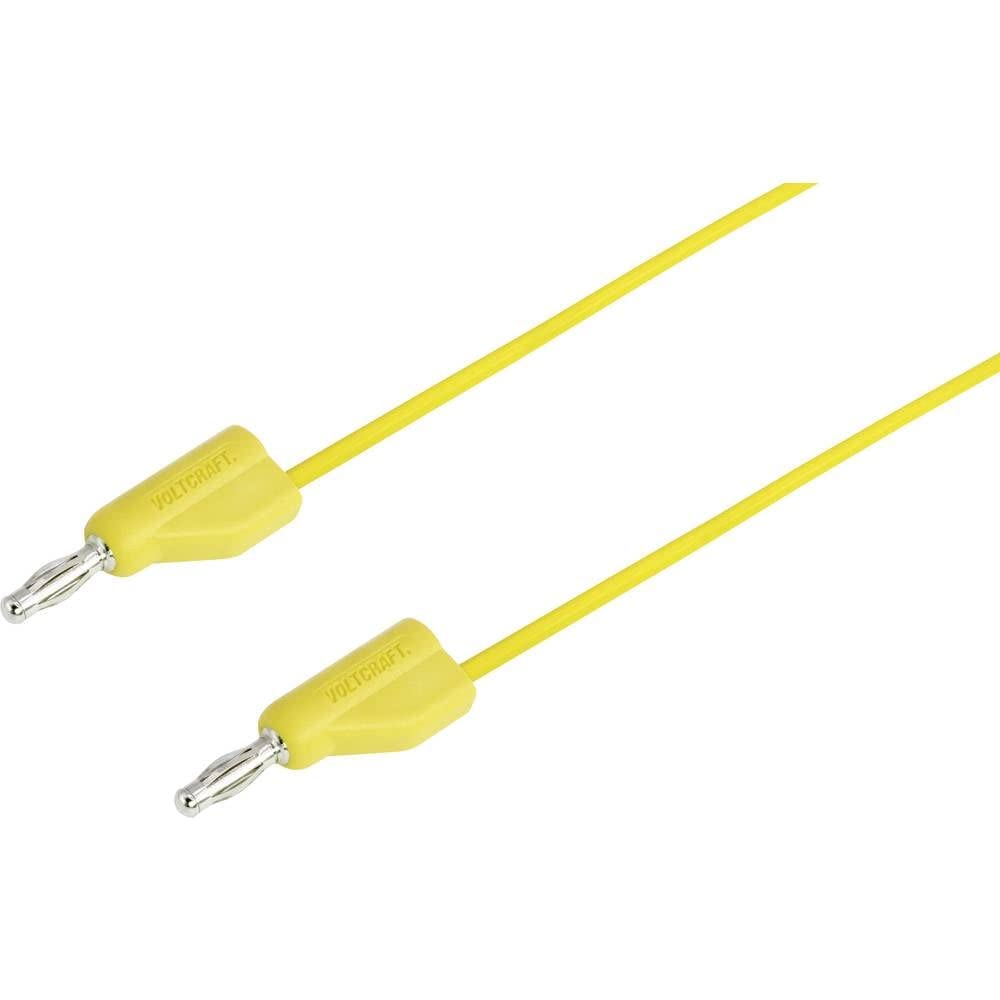 VOLTCRAFT MSB-300 Test Lead [Slat Plug 4 mm - Slat Plug 4 mm] 0.50 m Yellow 1 Piece