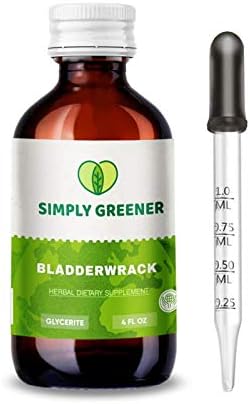 Simply Greener — Bladderwrack Tincture Alcohol-Free Extract, Organic Bladderwrack (Fucus Vesiculosus) Dried Plant (4 Fl Oz, with Dropper)