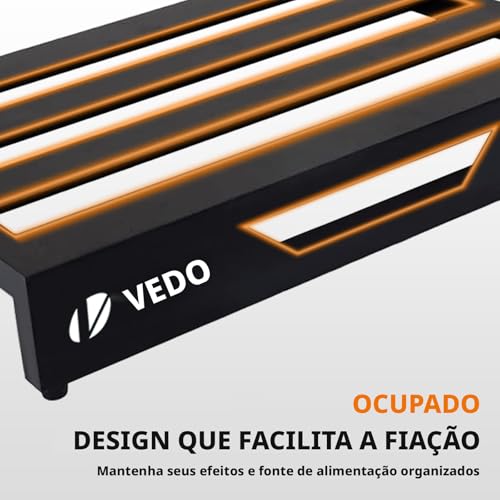 VEDO Pedalboard para guitarra, liga de alumínio, 1,2 kg, pedalboard leve para efeitos, 56 cm x 32 cm com bolsa de transporte, velcro, abraçadeiras, tamanho padrão de 56 cm (inclinado).