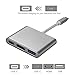 ONCHOICE USB-C Hub Digital AV Multiport Adapter USB3.1 Type-C to 1 HDMI 1 USB 3.0 port PD hubs 1 charging power delivery port Aluminum Housing for 12inch Apple New MacBook gray