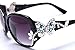 William Wang Womens designer sunglasses- Non-polarized Swarovski Crystal Sunglasses with hand set - Butterfly Design (Black)
