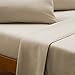 Linenspa Brushed Microfiber Ultra Soft Bed Sheet Set - Wrinkle Resistant - Queen Pillowcases - Set of 2 - Sand