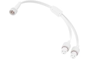SIWBSYDD 1 Male to 2 Females Y-Splitter for Govee Permanent Outdoor Lights, Y-Shaped Extension Cable Compatible with Govee H705A H705B H705C 3 Pin Permanent Outdoor Lights