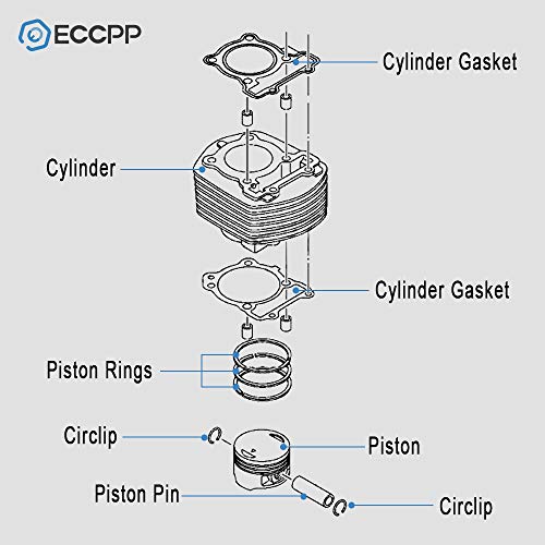 image for ECCPP New Cylinder Piston Ring Gasket for 1988-2006 Yamaha Blaster 200