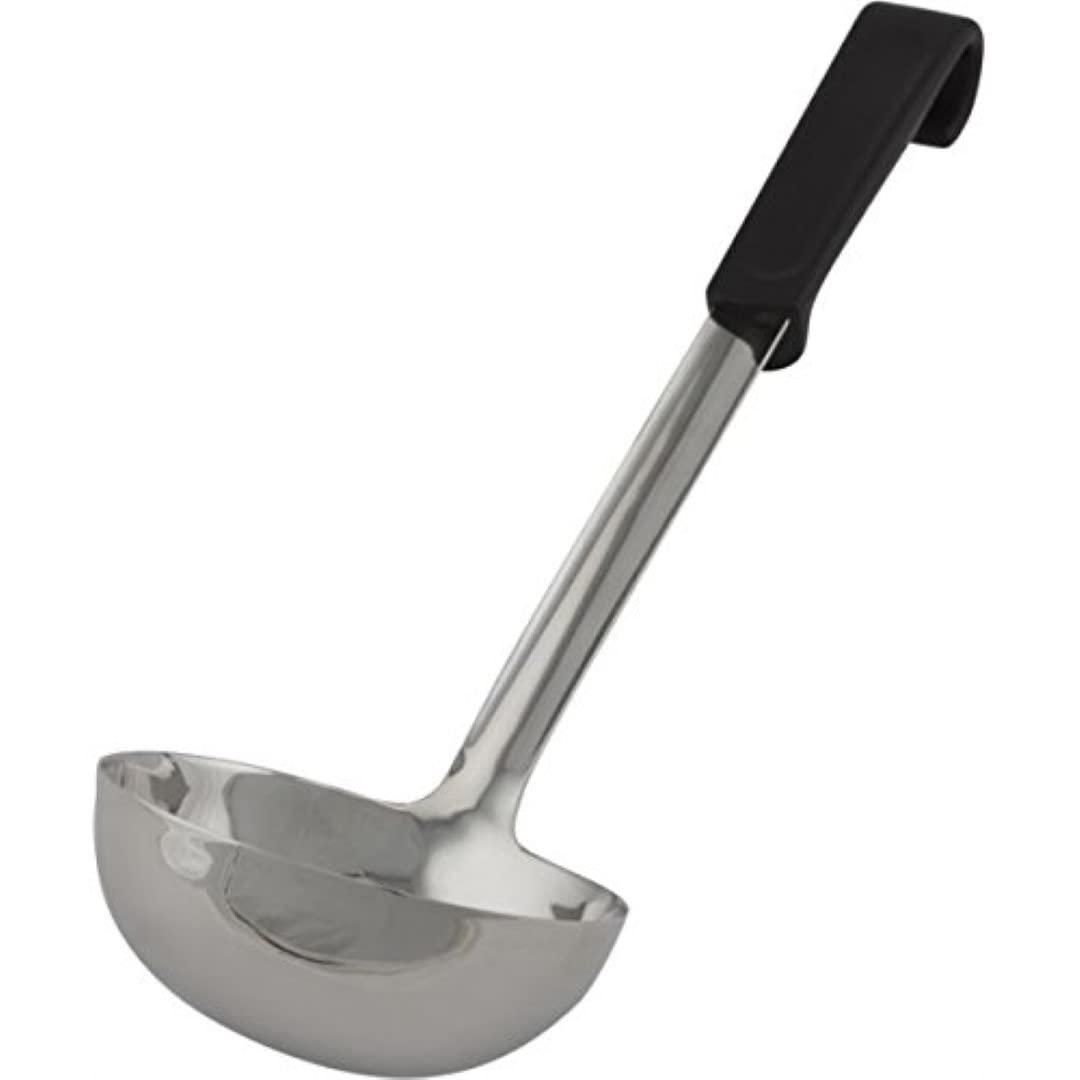 Genware NEV-577-03 Plastic Handle Soup Ladle, Black