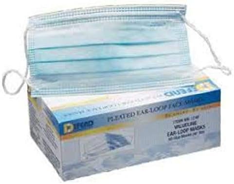 Mydent Defend Dual Fit Earloop Breathe E-Z Pleated Face Mask, Blue MK-1246