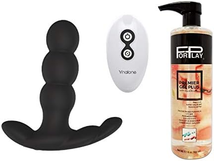 Nalone Pearl Remote Control Rechargeable 7-Function P Massager and 17 Oz Premium Hypoallergenic Water-Based Lubricant