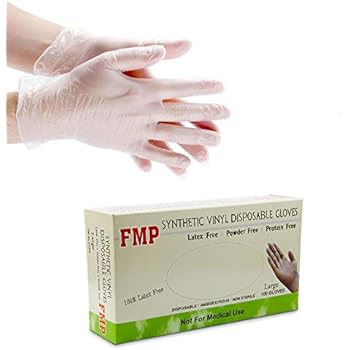 [100 Pack] Disposable Vinyl Gloves, Large Size, Non