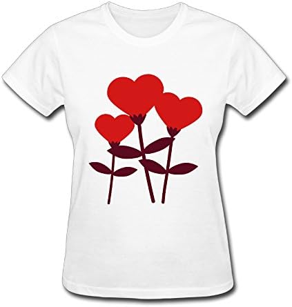 Jiaxiangwl Heartflowers 2c Women's Short Sleeve Distinctive T ShirtSize S Color White