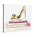 Gold Shoe and Fashion Books by Oliver Gal | Contemporary Premium Canvas Art Print. The Fashion Wall Art Decor Collection. 12x12 inch, Pink