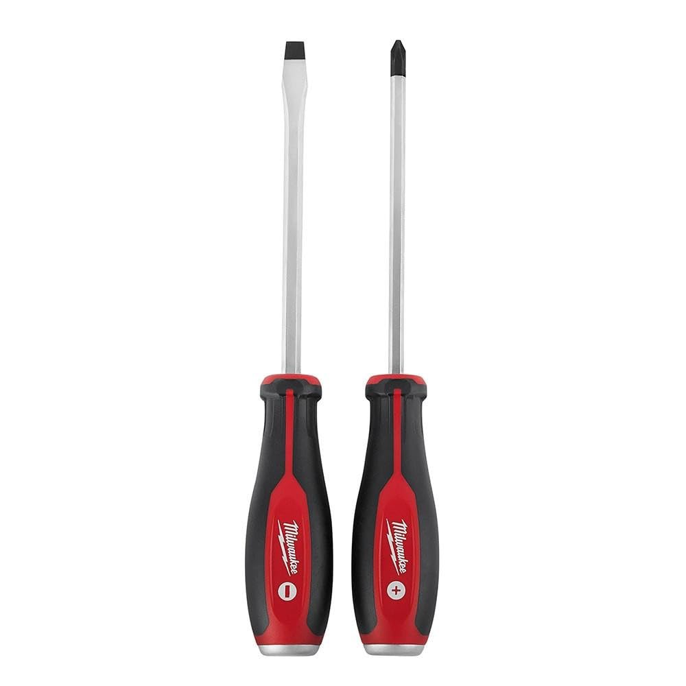 Milwaukee 48-22-2702 2 Piece Demolition Slotted and Phillips Head Screwdriver Set W/Steel Endcaps