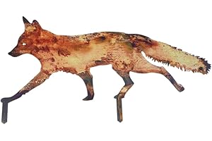 HAKIDZEL Fox Garden Stake Metal Outdoor Yard Ornament 11.8 Inch Decorative Animal Sign for Patio Lawn Garden Decoration