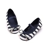 KIDS BRON Bridal Ballet Flats Mary Jane School Shoes(Toddler/Little Girls) (8 M US Toddler, 7126 Navy Blue)