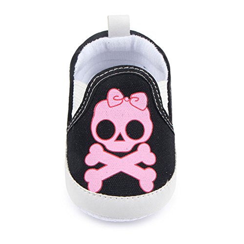 Baby Boys Girls Skull and Crossbones Boat Fashion Sneakers Halloween Costume Prewalker Shoes Black 12-18 Months