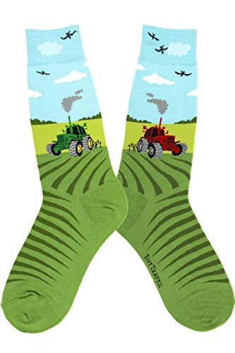 Foot Traffic, Men's Special Interest Socks, Tractor (Shoe Sizes 7-12)