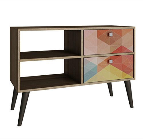 Manhattan Comfort Dalarna 35" TV Stand in Oak Stamp Gray